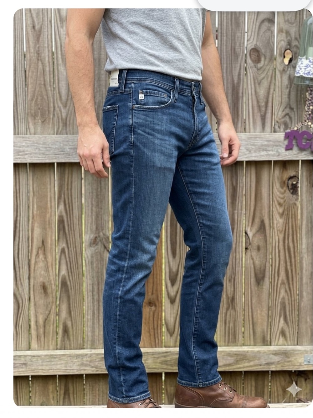👗AG Men's Everett Slim straight Blue Jeans